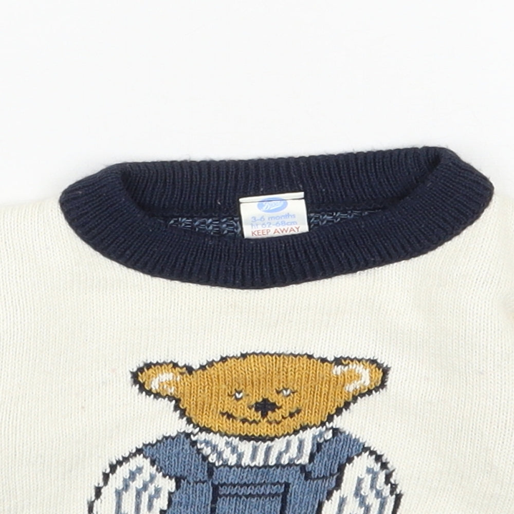 Boots Baby Ivory  Acrylic Pullover Jumper Size 3-6 Months  Pullover