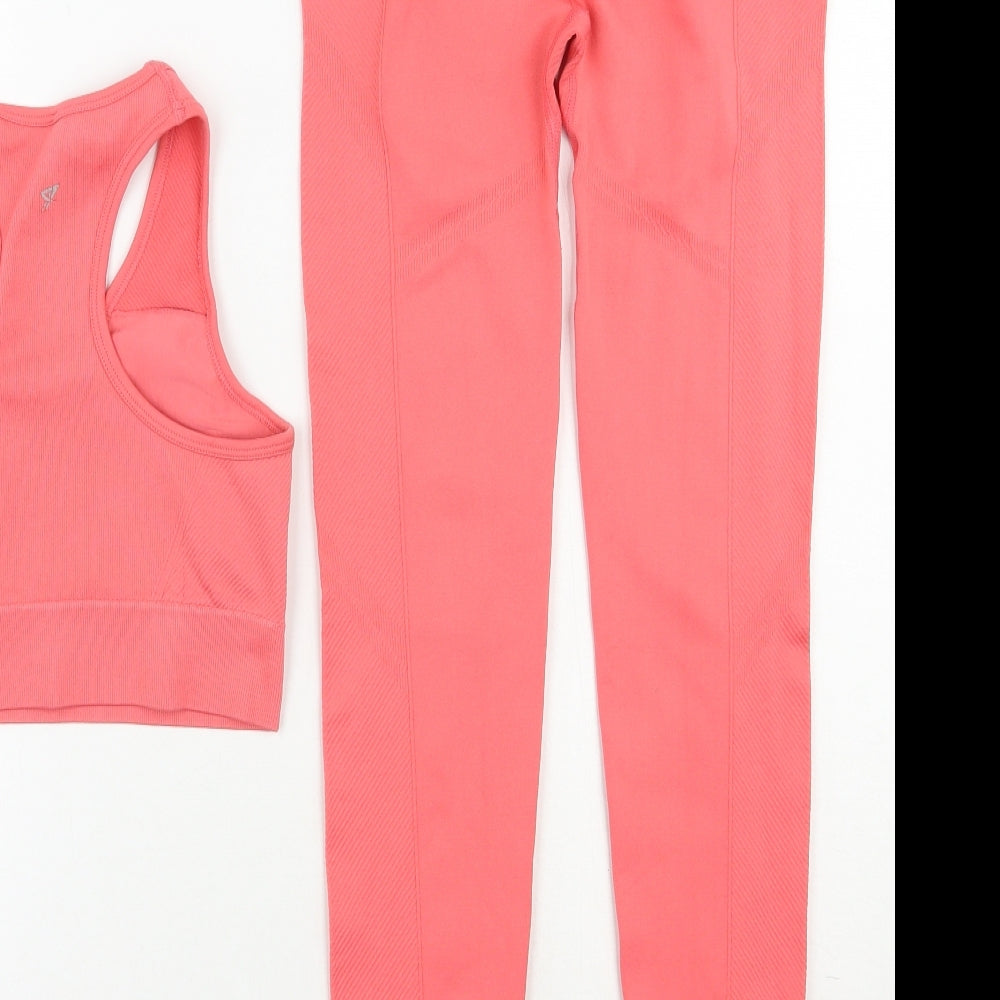 Primark Womens Pink  Polyester Compression Leggings Size 10 L27 in Regular Pullover