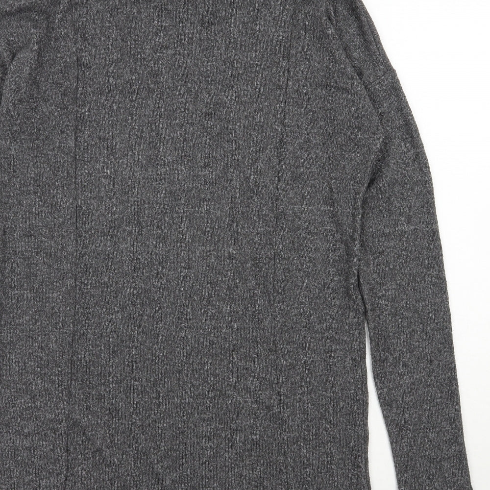 Long Tall Sally Womens Grey Roll Neck  Polyester Tunic Jumper Size S