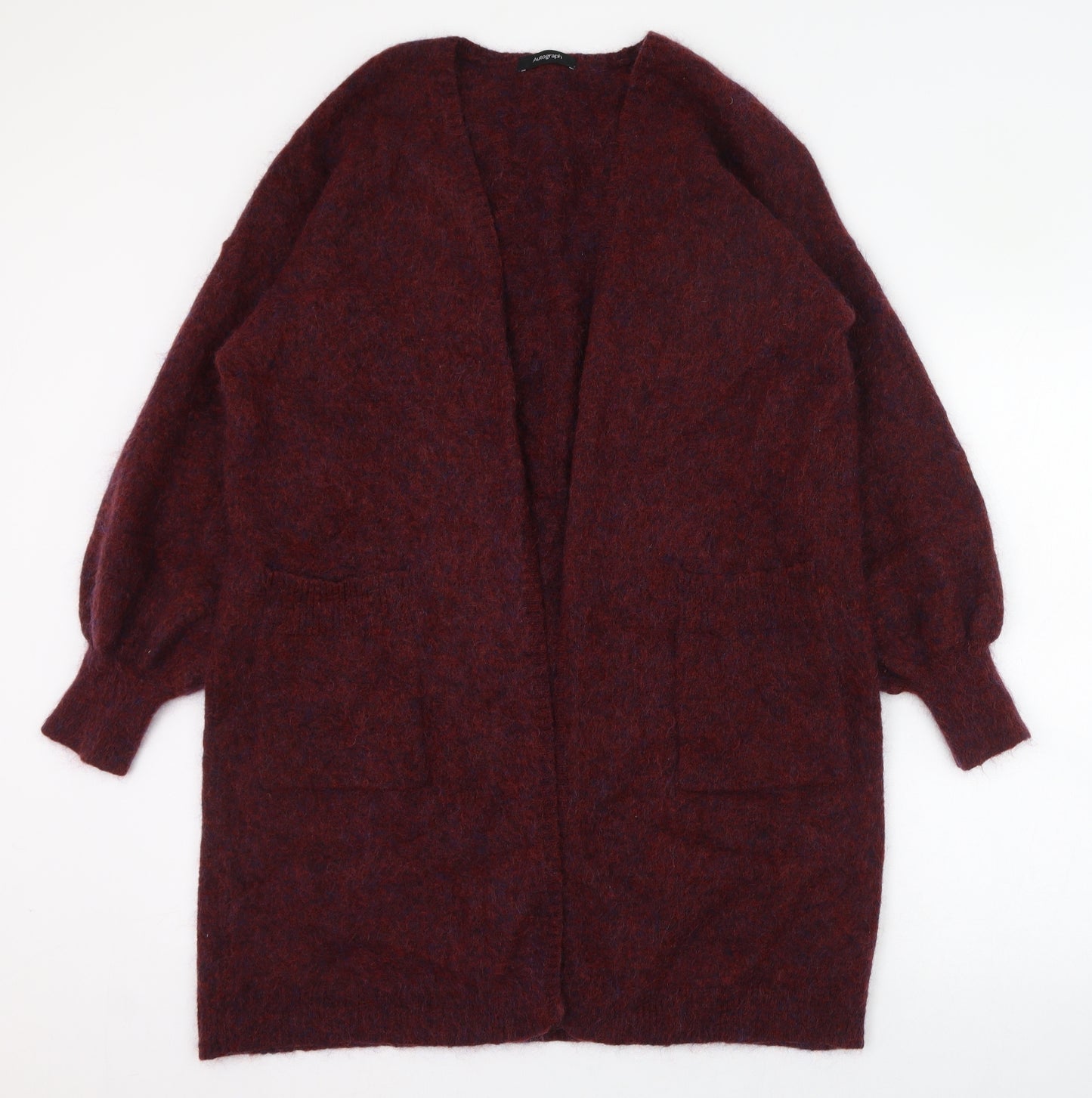 Marks and Spencer Womens Red Square Neck  Polyamide Cardigan Jumper Size L