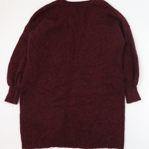 Marks and Spencer Womens Red Square Neck  Polyamide Cardigan Jumper Size L