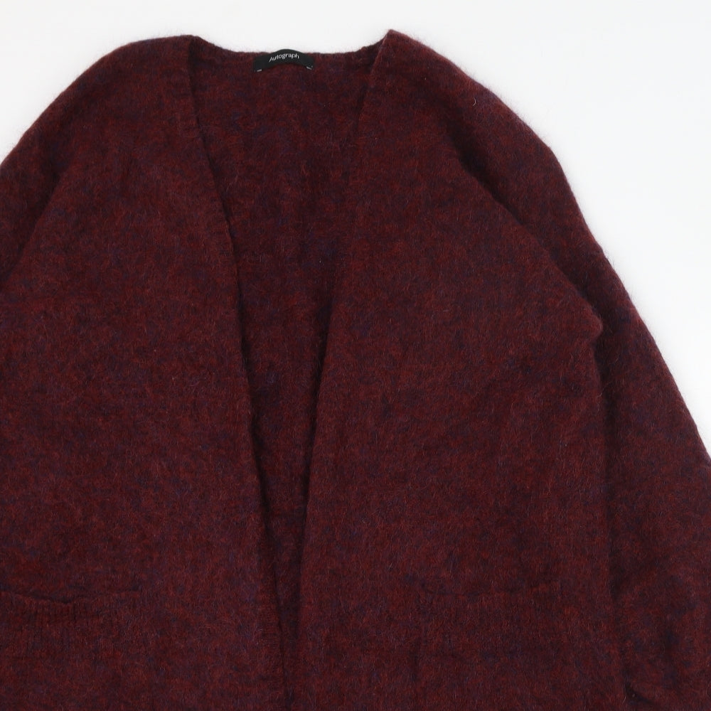 Marks and Spencer Womens Red Square Neck  Polyamide Cardigan Jumper Size L