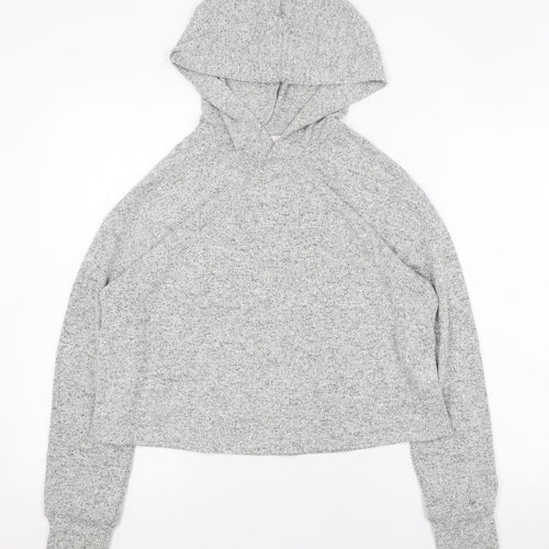 H&M Womens Grey  Polyester Pullover Hoodie Size 4  Pullover