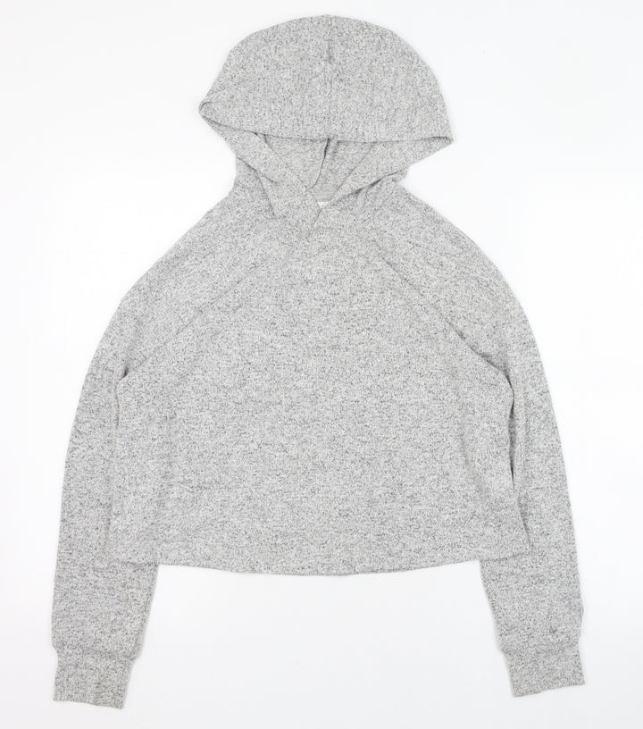 H&M Womens Grey  Polyester Pullover Hoodie Size 4  Pullover