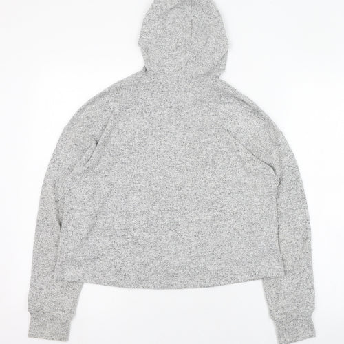 H&M Womens Grey  Polyester Pullover Hoodie Size 4  Pullover
