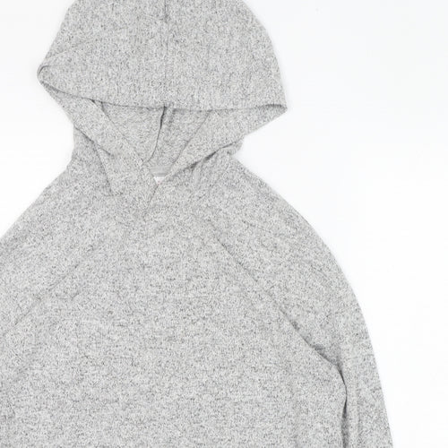 H&M Womens Grey  Polyester Pullover Hoodie Size 4  Pullover