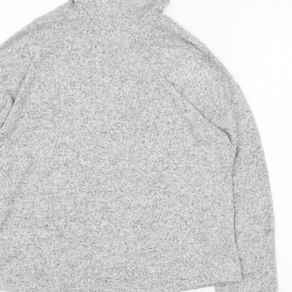 H&M Womens Grey  Polyester Pullover Hoodie Size 4  Pullover
