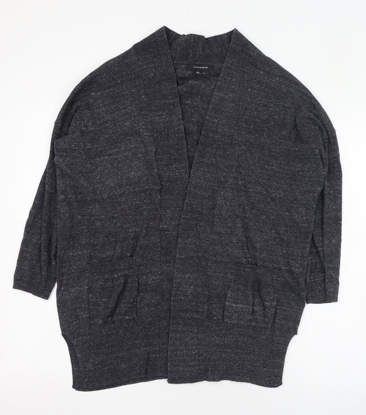 Atmosphere Womens Grey Square Neck  Cotton Cardigan Jumper Size 12