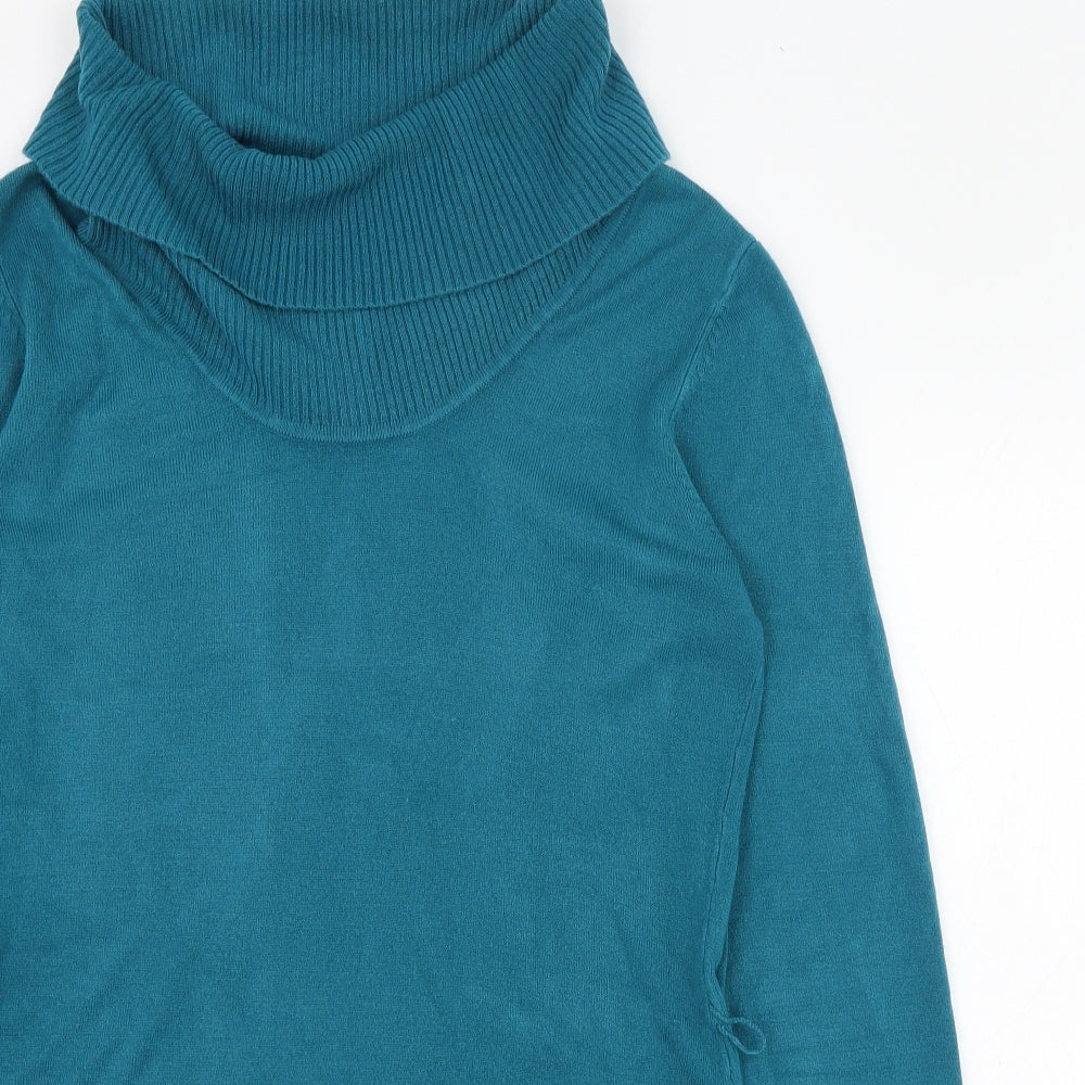 NEXT Womens Blue Roll Neck  Acrylic Pullover Jumper Size 10