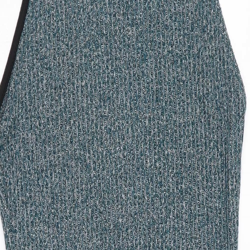 Topshop Womens Green  Polyester Pencil Dress  Size 10  Mock Neck Pullover