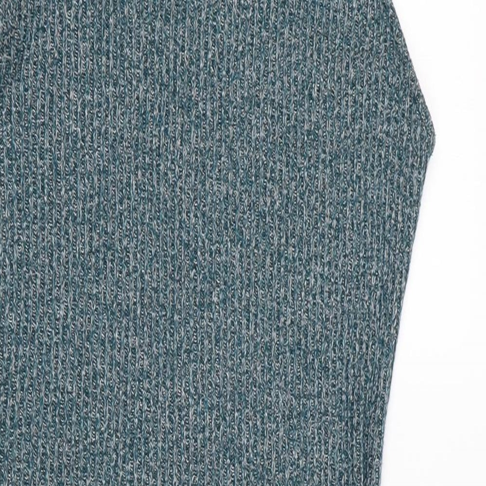 Topshop Womens Green  Polyester Pencil Dress  Size 10  Mock Neck Pullover