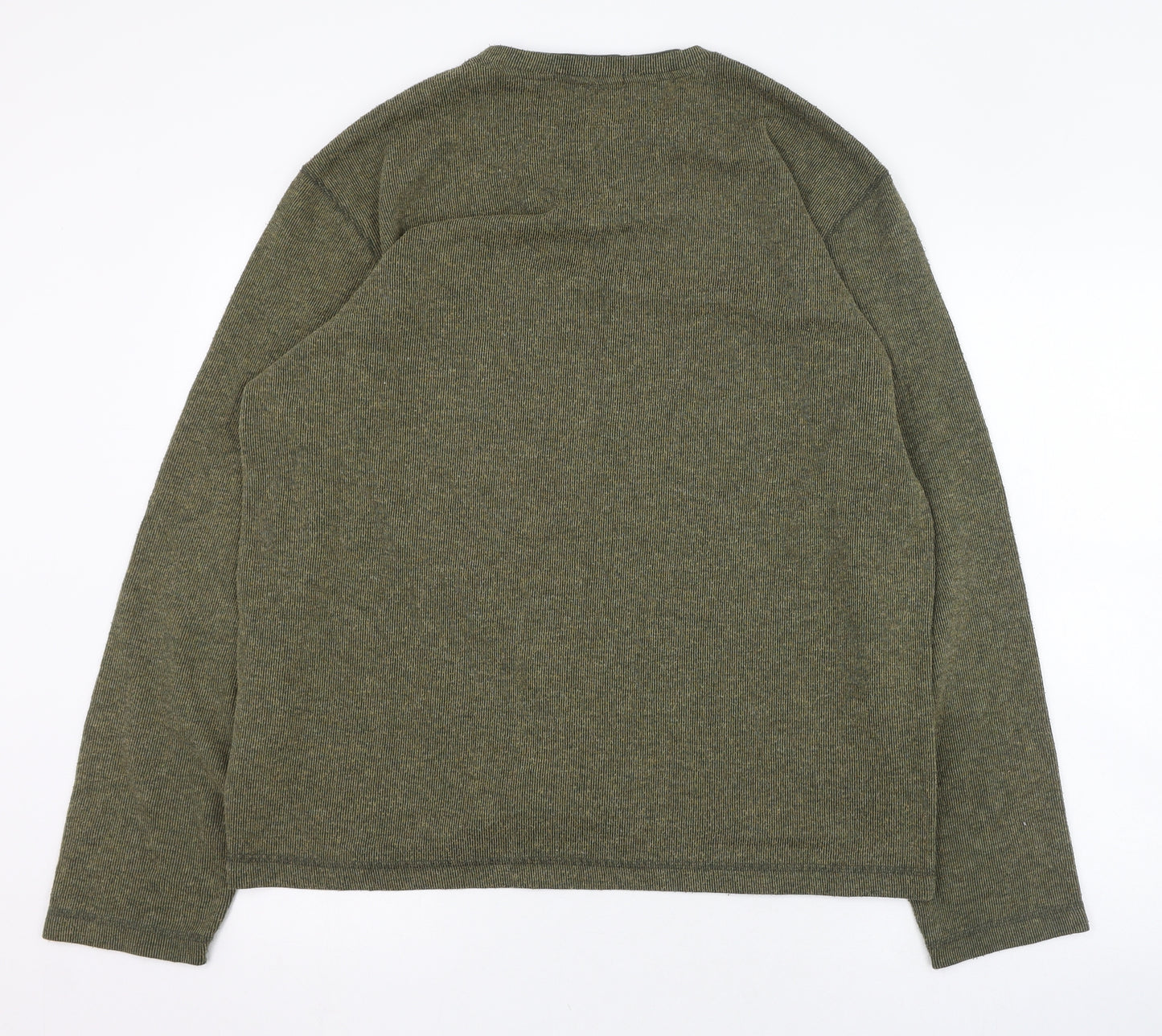 River Island Mens Green Round Neck  Cotton Pullover Jumper Size L