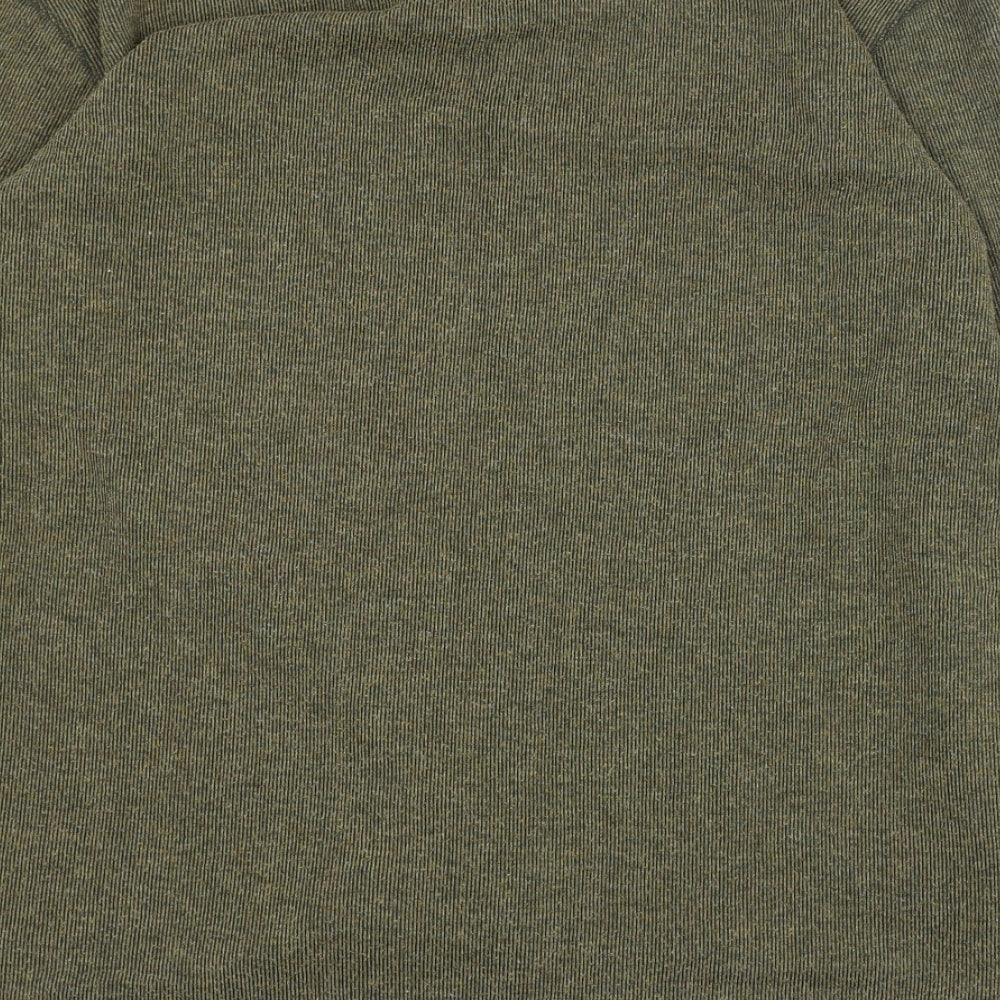 River Island Mens Green Round Neck  Cotton Pullover Jumper Size L