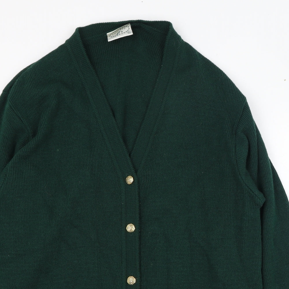 Concept Womens Green V-Neck  Acrylic Cardigan Jumper Size XL   - Squirrel
