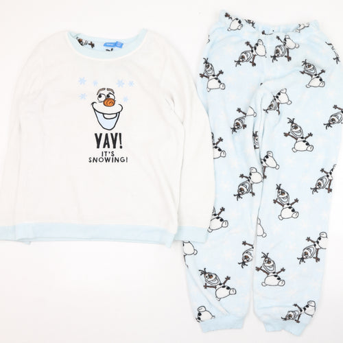 Primark Womens Blue  Polyester  Pyjama Set Size 6   - Frozen, Olaf