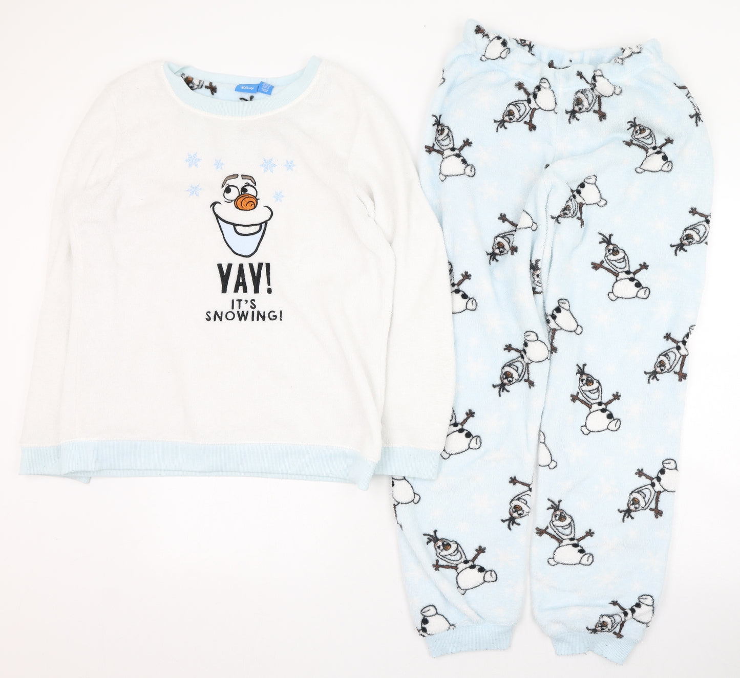 Primark Womens Blue  Polyester  Pyjama Set Size 6   - Frozen, Olaf