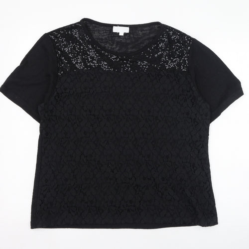 Paramour Womens Black  Polyester Basic T-Shirt Size XL Round Neck