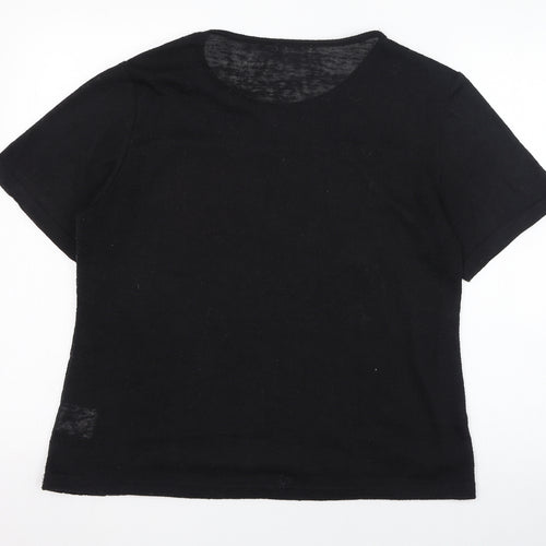 Paramour Womens Black  Polyester Basic T-Shirt Size XL Round Neck
