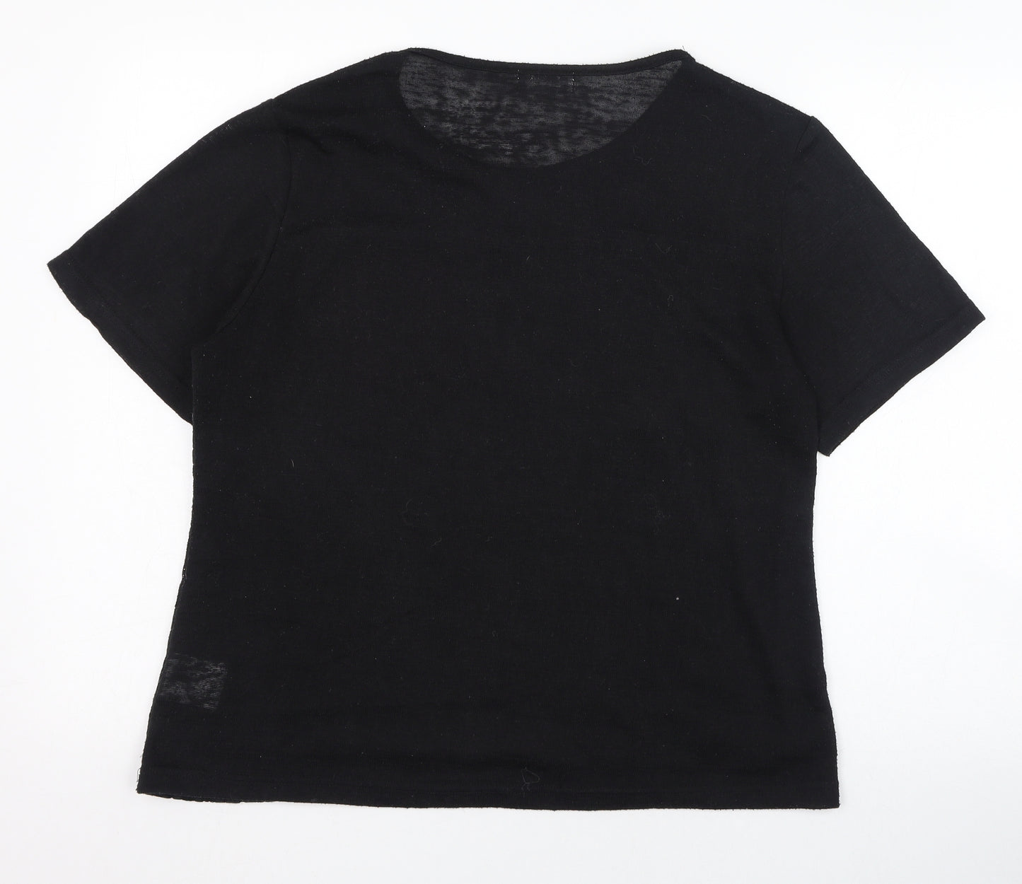 Paramour Womens Black  Polyester Basic T-Shirt Size XL Round Neck