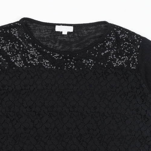 Paramour Womens Black  Polyester Basic T-Shirt Size XL Round Neck