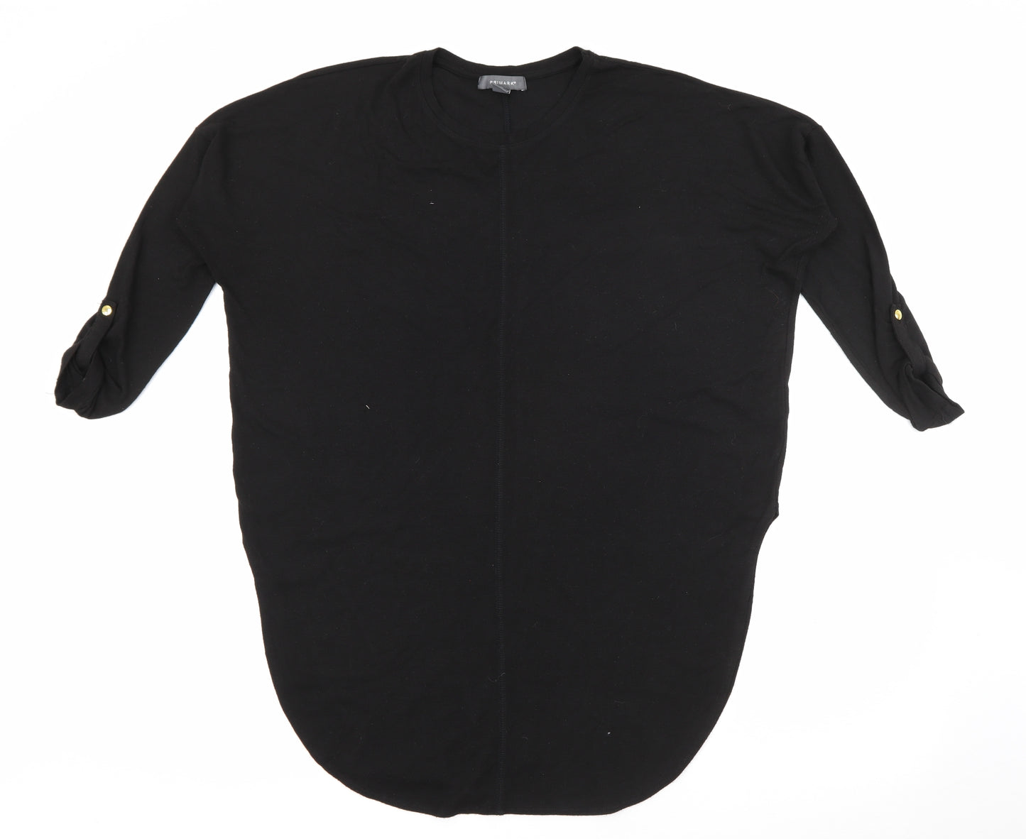 Primark Womens Black Crew Neck  Polyester Pullover Jumper Size L