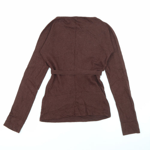 Coast Womens Brown Scoop Neck  Cashmere Pullover Jumper Size 10