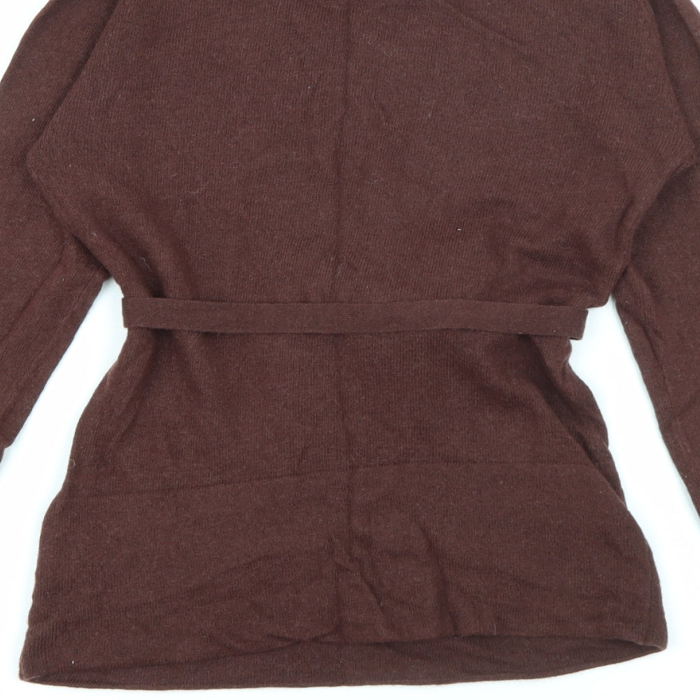 Coast Womens Brown Scoop Neck  Cashmere Pullover Jumper Size 10