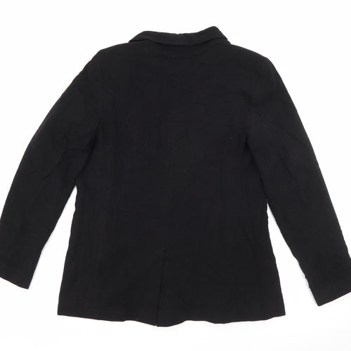Papaya Womens Black  Polyester Jacket Blazer Size 10