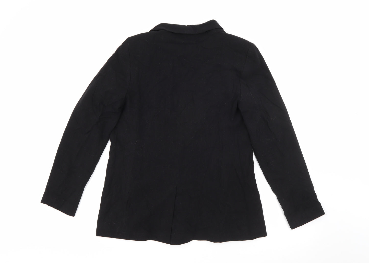 Papaya Womens Black  Polyester Jacket Blazer Size 10
