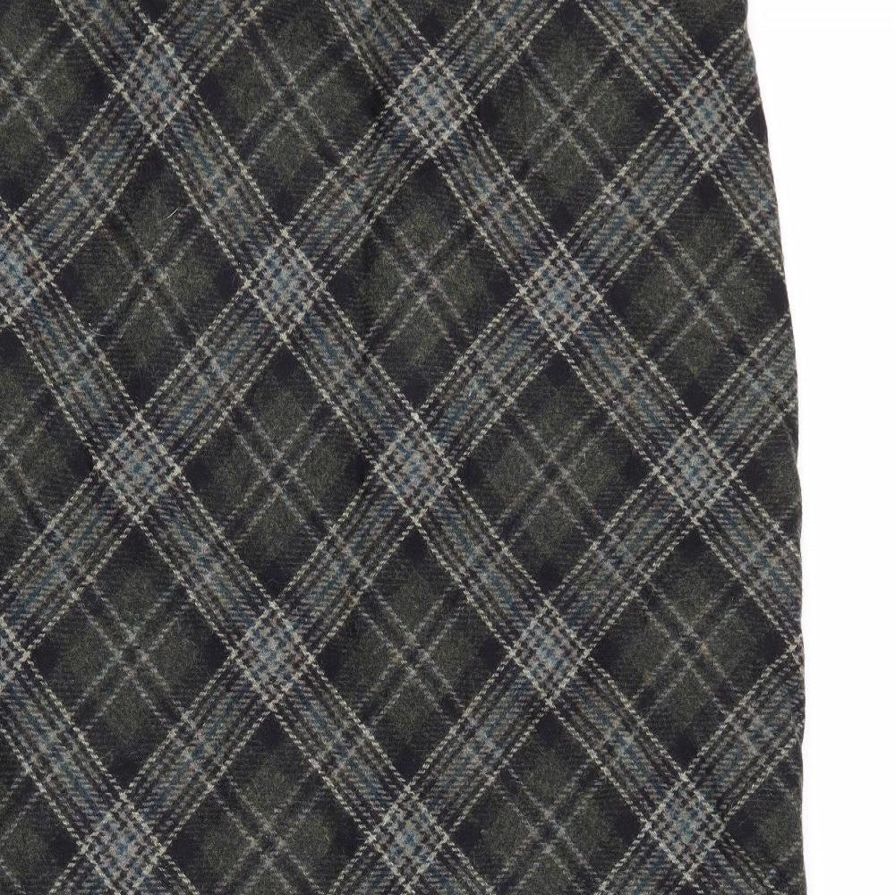 Boden Womens Green Plaid Wool Trumpet Skirt Size 20   Zip - Tweed