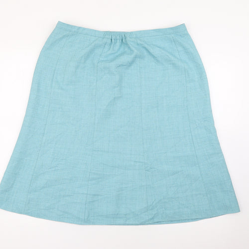 EWM Womens Blue  Polyester A-Line Skirt Size 18   Zip