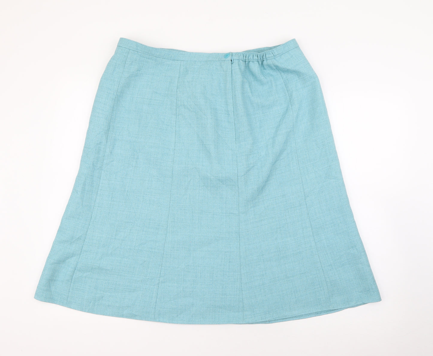 EWM Womens Blue  Polyester A-Line Skirt Size 18   Zip