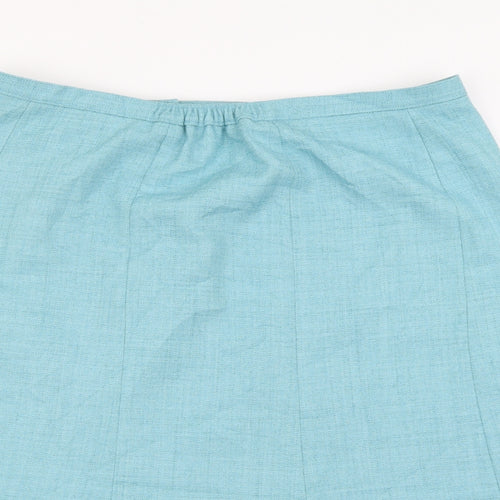 EWM Womens Blue  Polyester A-Line Skirt Size 18   Zip