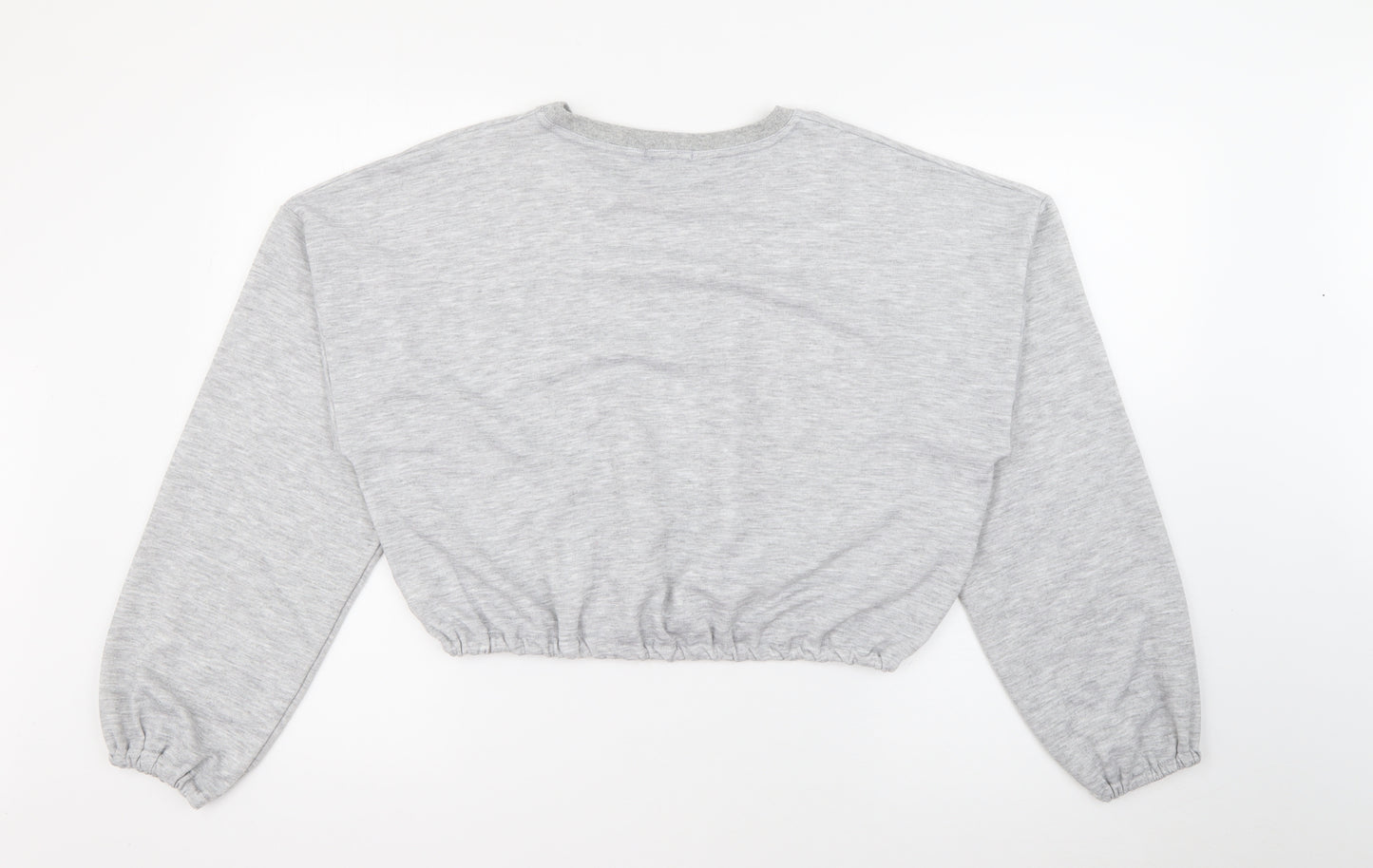 Boohoo Womens Grey Crew Neck  Polyester Pullover Jumper Size 12