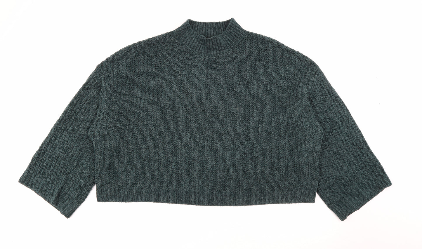 New Look Womens Green High Neck  Polyester Pullover Jumper Size L