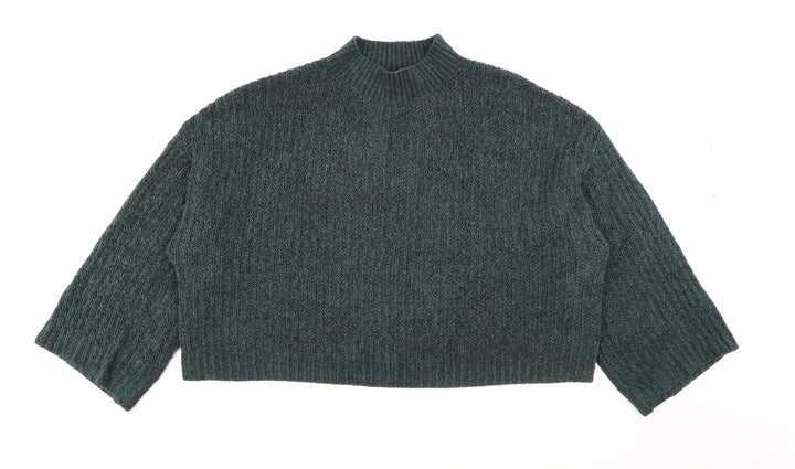 New Look Womens Green High Neck  Polyester Pullover Jumper Size L