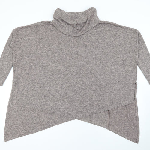 New Look Womens Brown Roll Neck  Polyester Pullover Jumper Size S