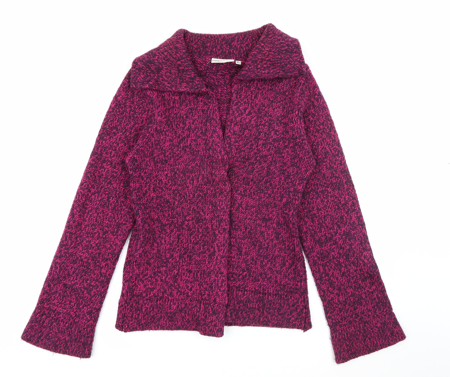 Hennes Womens Pink Collared  Acrylic Cardigan Jumper Size XL