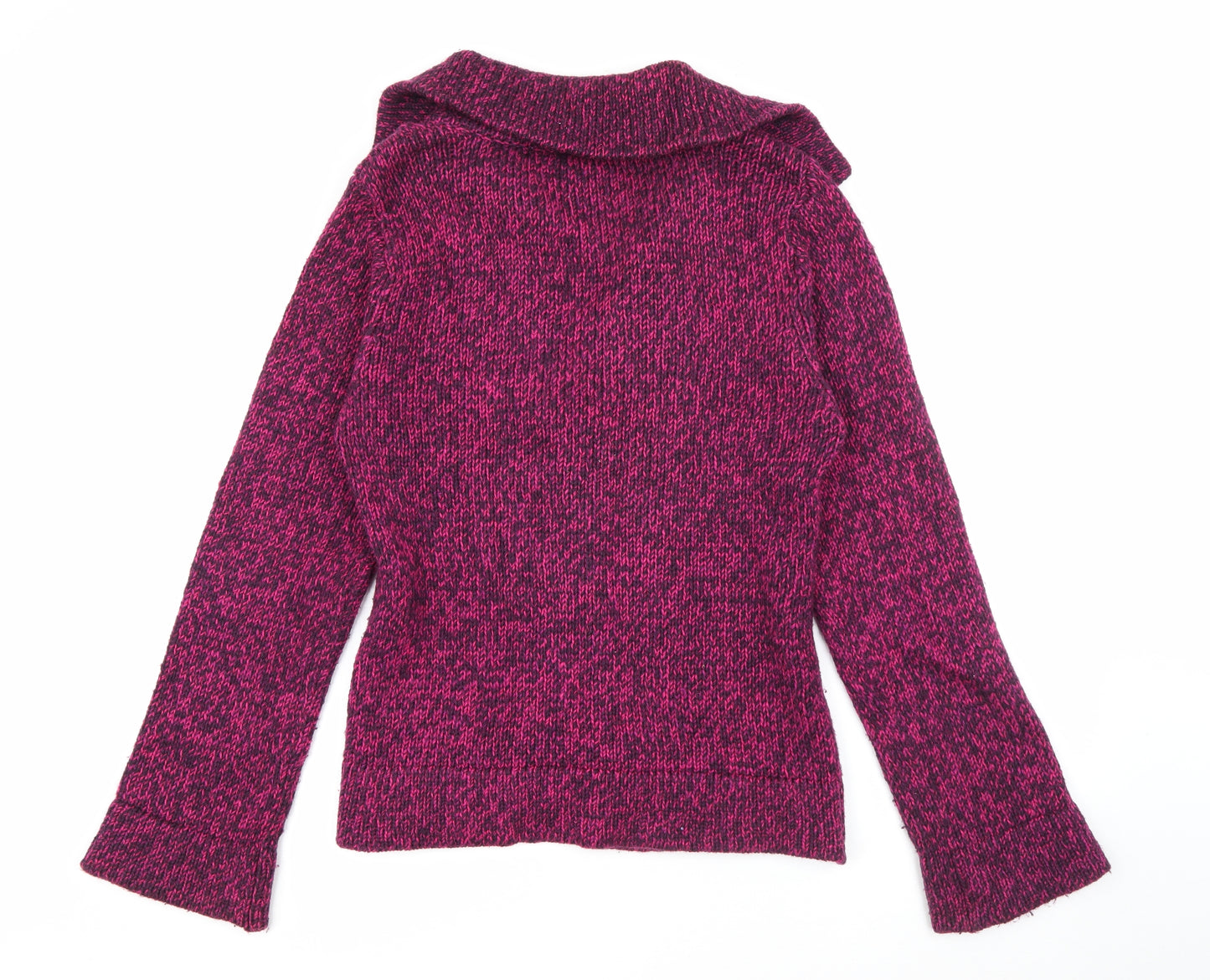Hennes Womens Pink Collared  Acrylic Cardigan Jumper Size XL