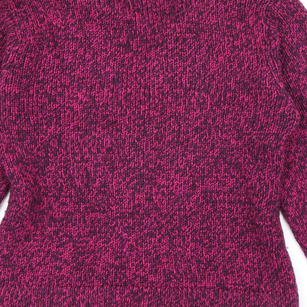 Hennes Womens Pink Collared  Acrylic Cardigan Jumper Size XL