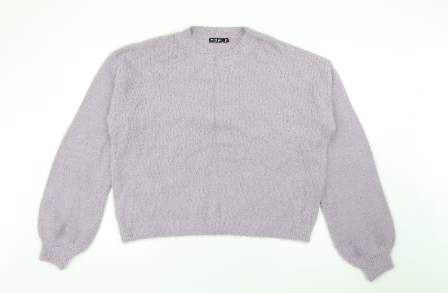 Nasty Gal Womens Purple Crew Neck  Nylon Pullover Jumper Size L