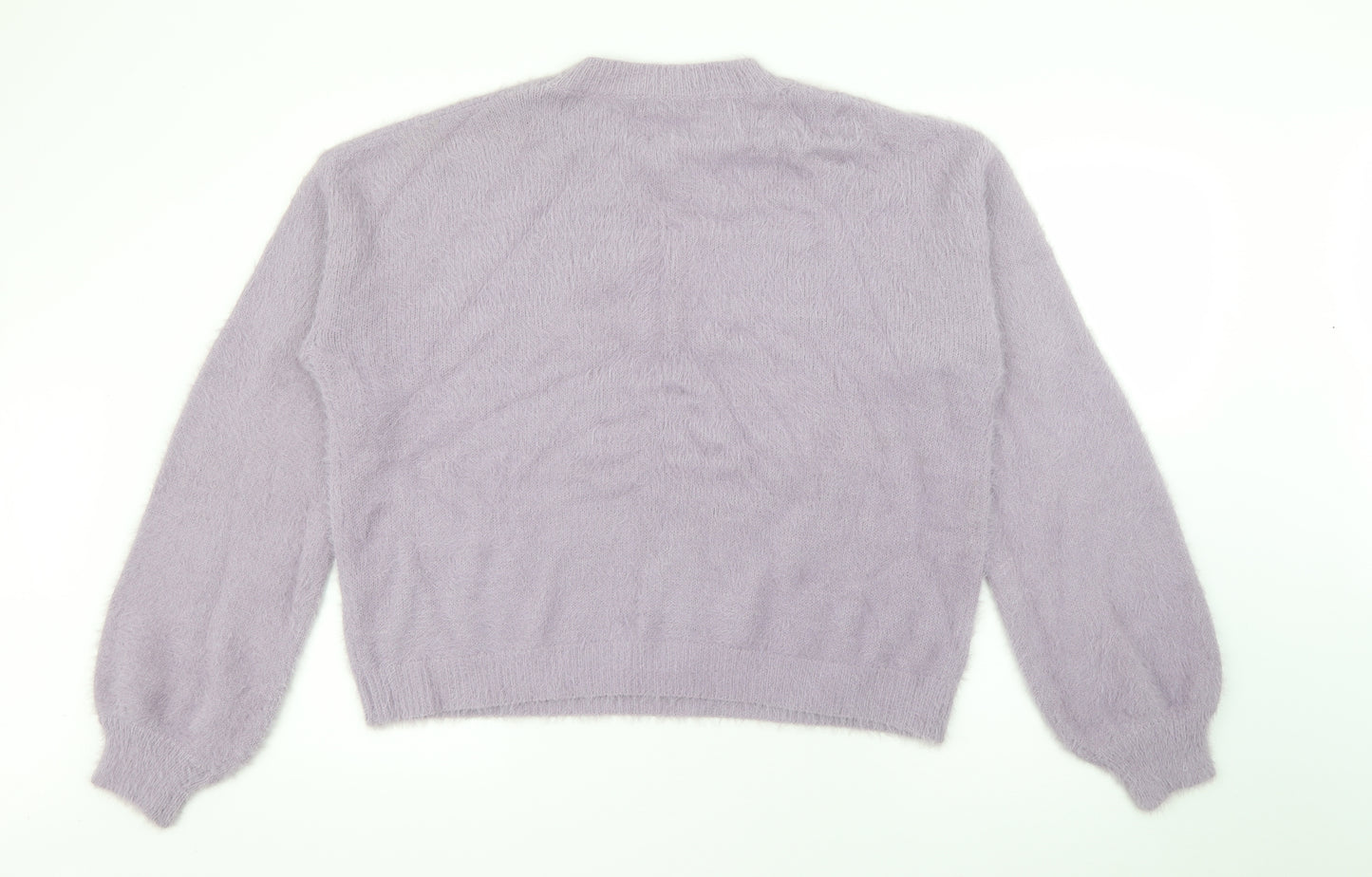 Nasty Gal Womens Purple Crew Neck  Nylon Pullover Jumper Size L