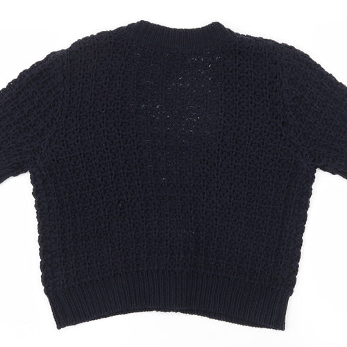 Marks and Spencer Womens Black V-Neck  Acrylic Cardigan Jumper Size 12