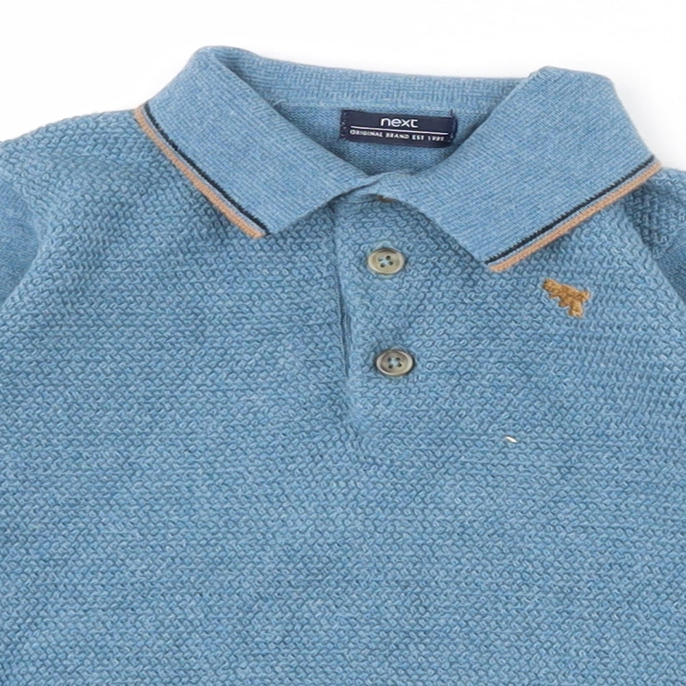 NEXT Boys Blue  100% Cotton Pullover Polo Size 2 Years Collared Pullover