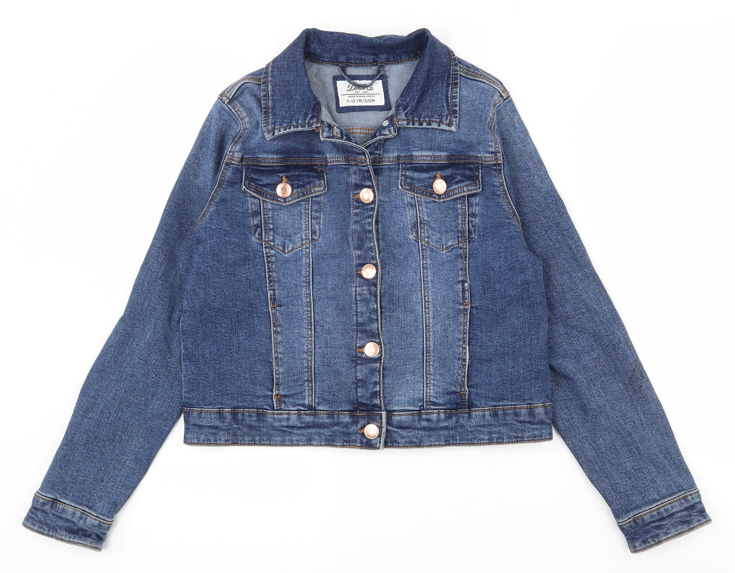 Primark Girls Blue   Jacket  Size 11-12 Years  Button