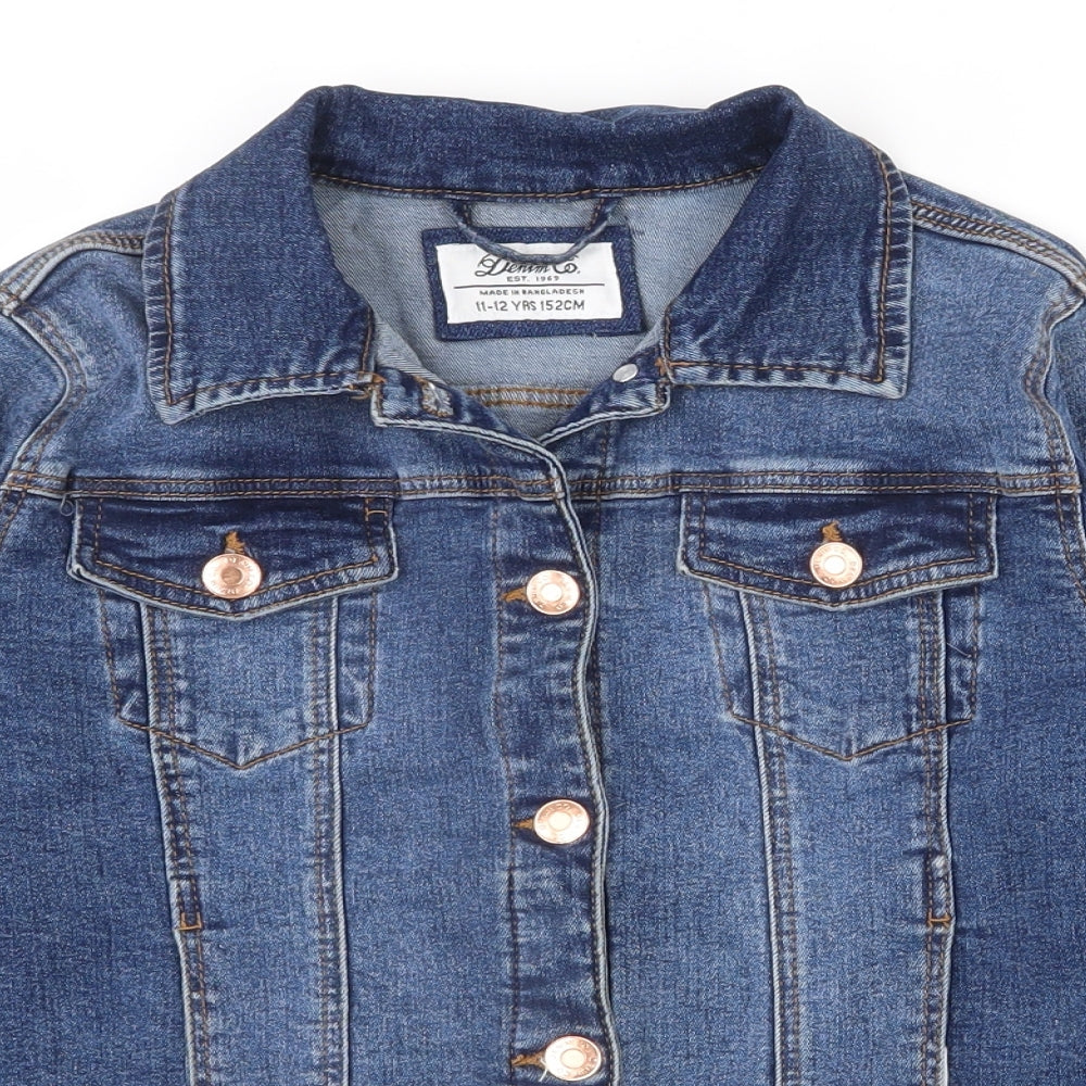 Primark Girls Blue   Jacket  Size 11-12 Years  Button