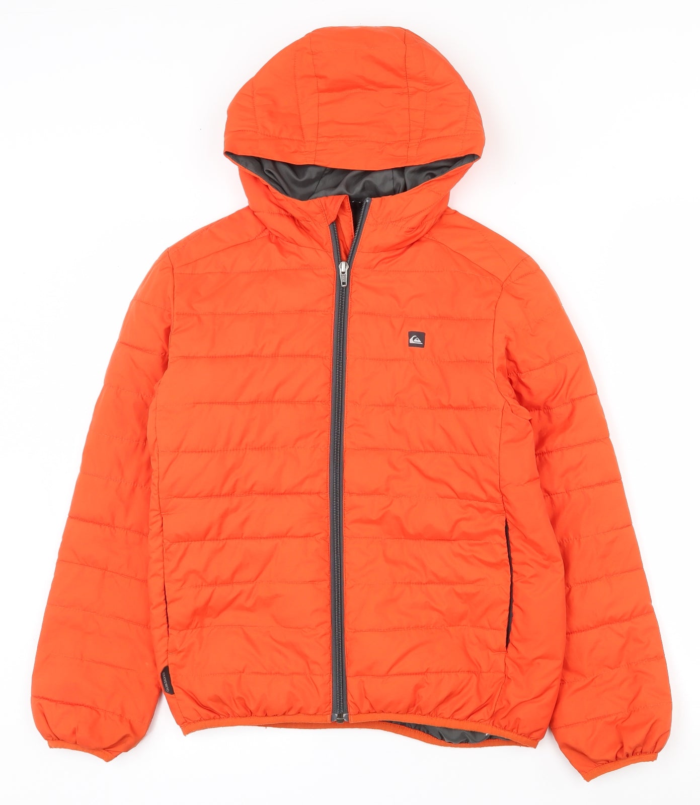 Quick Silver Boys Orange   Puffer Jacket Coat Size 10 Years  Zip