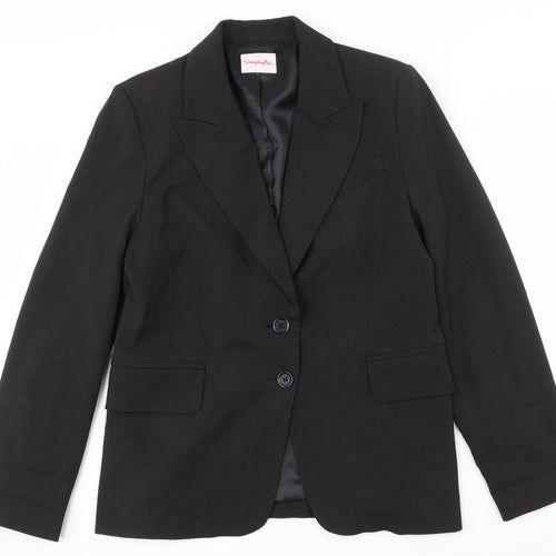 Simply Be Womens Black Striped Polyester Jacket Suit Jacket Size 14   - Shoulder pads