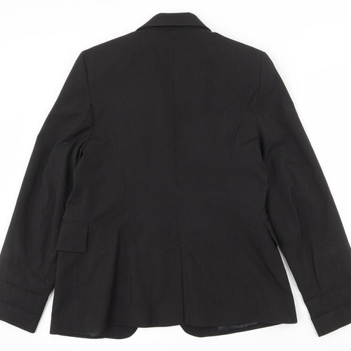 Simply Be Womens Black Striped Polyester Jacket Suit Jacket Size 14   - Shoulder pads