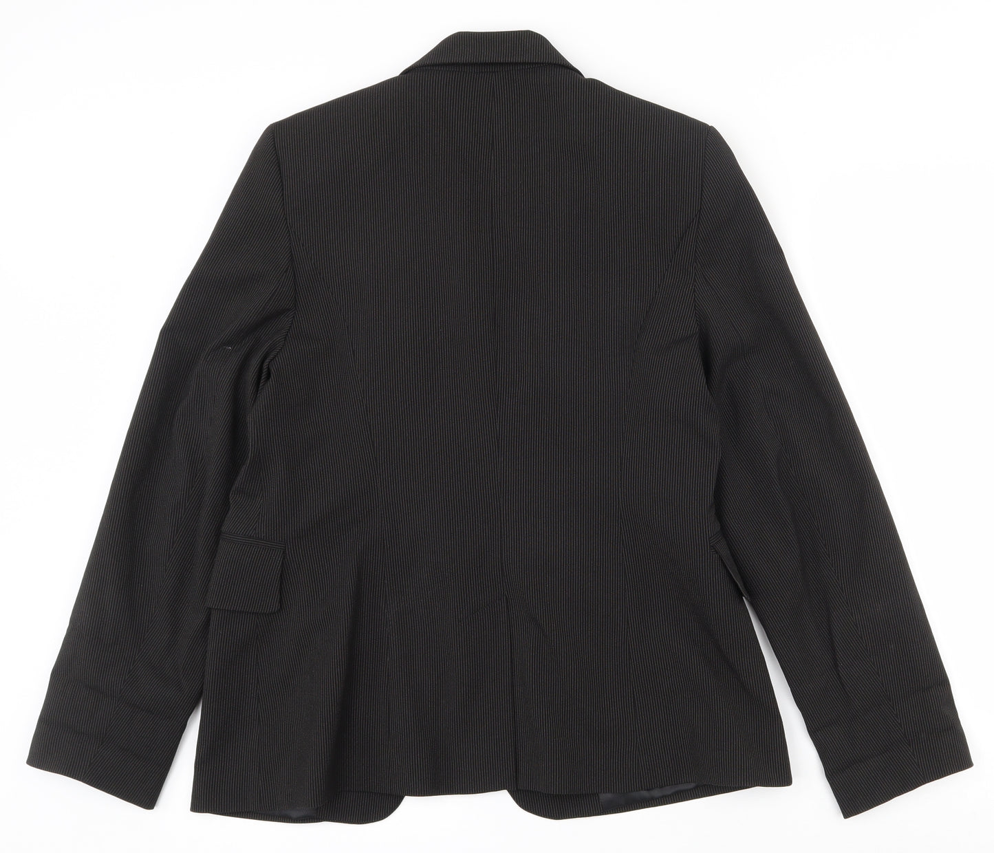 Simply Be Womens Black Striped Polyester Jacket Suit Jacket Size 14   - Shoulder pads